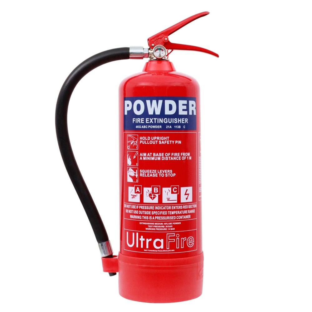 Fire extinguisher types: powder extinguisher